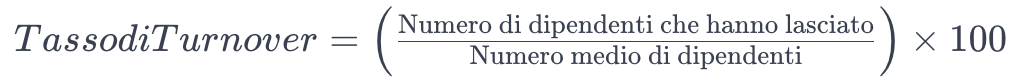 formula calcolo tasso turnover dei dipendenti