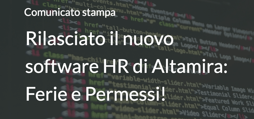 Rilasciato il nuovo software HR di Altamira: Ferie e Permessi!