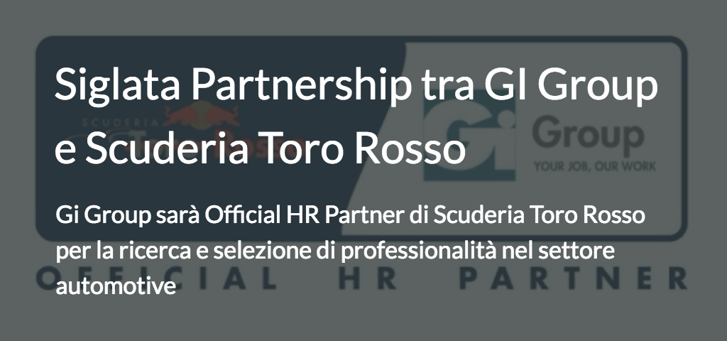 Siglata Partnership tra GI Group e Scuderia Toro Rosso