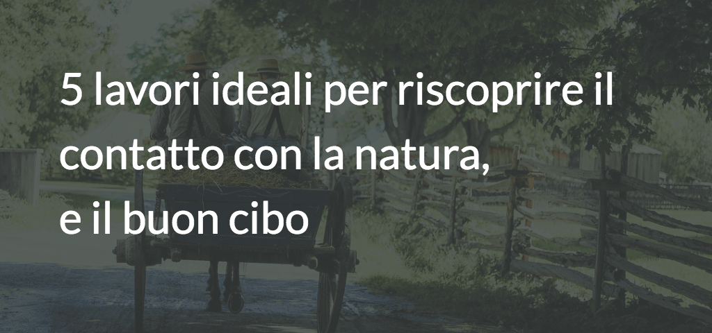 5 lavori ideali per riscoprire il contatto con la natura, e il buon cibo