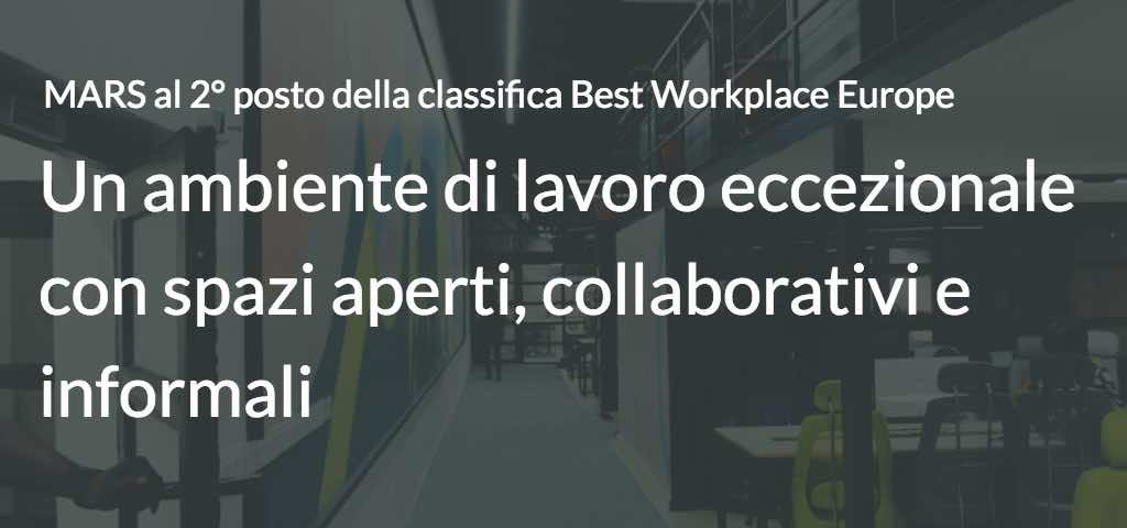 MARS al 2° posto della classifica Best Workplace Europe