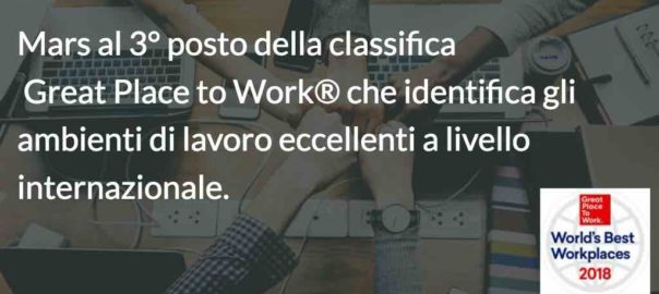 MARS SUL PODIO DEI GREAT PLACE TO WORK® MONDIALI! 