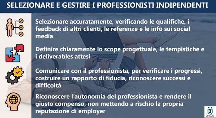 Selezionare e gestire i migliori professionisti indipendenti