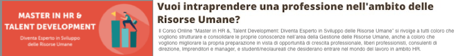 Master in HR & Talent Development: Diventa Esperto in Sviluppo delle Risorse Umane