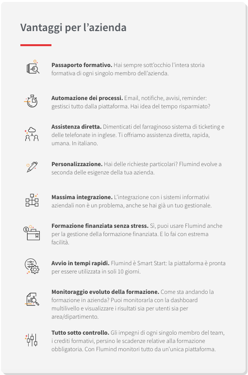 vantaggi per l'azienda